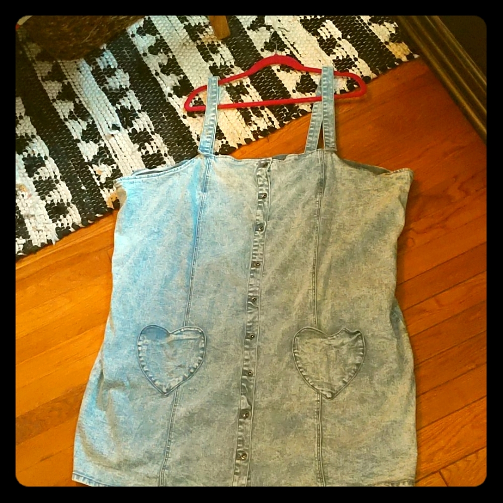 Black Heart brand Heart blue jean dress